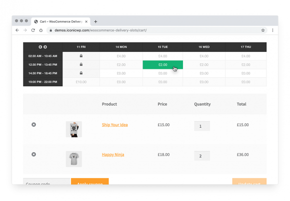 Select a Delivery Date and Time at Checkout Woocommerce
