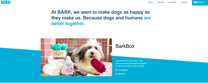 About us Pages examples Barkbox