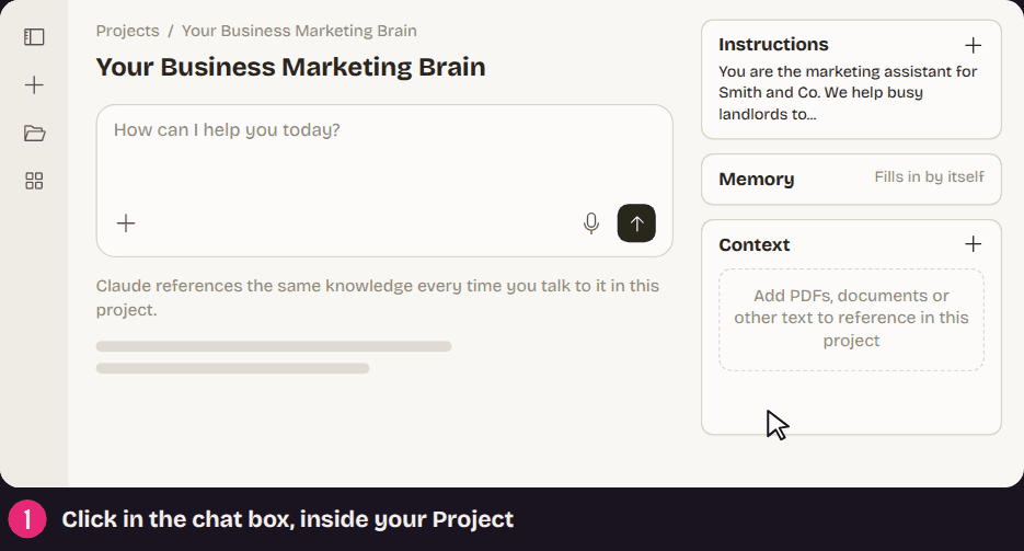 Pasting a prompt from the course